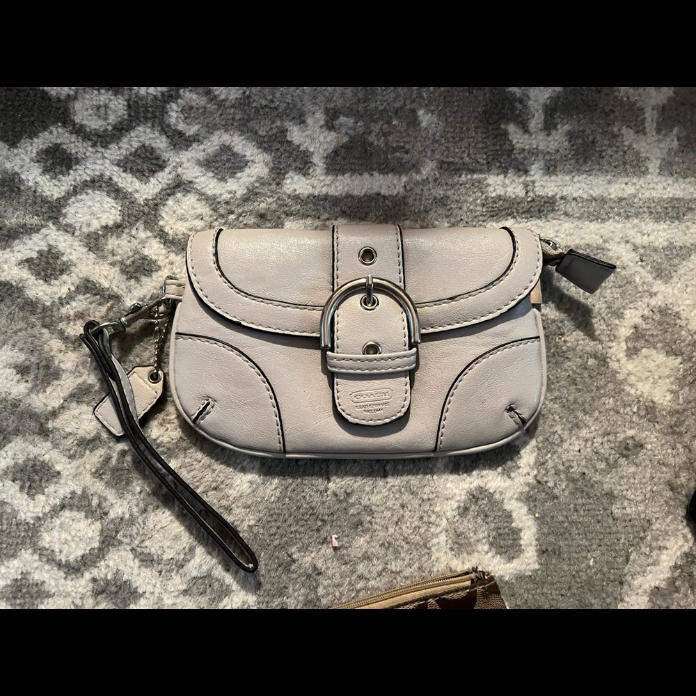 Coach slate fold over wristlet